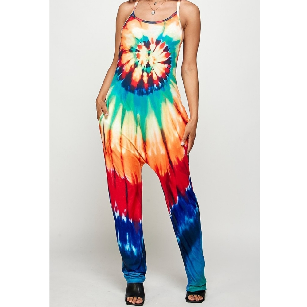 "Cree" Tie Dye Harem Jumpsuit